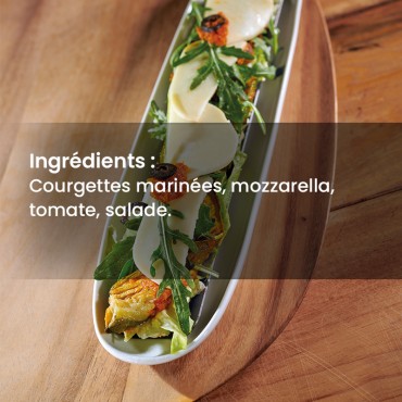 Sandwich Le Mistral Ingrédients : Courgettes marinées, mozzarella, tomate, salade. 3 sortes de pains disponibles : baguette, ...